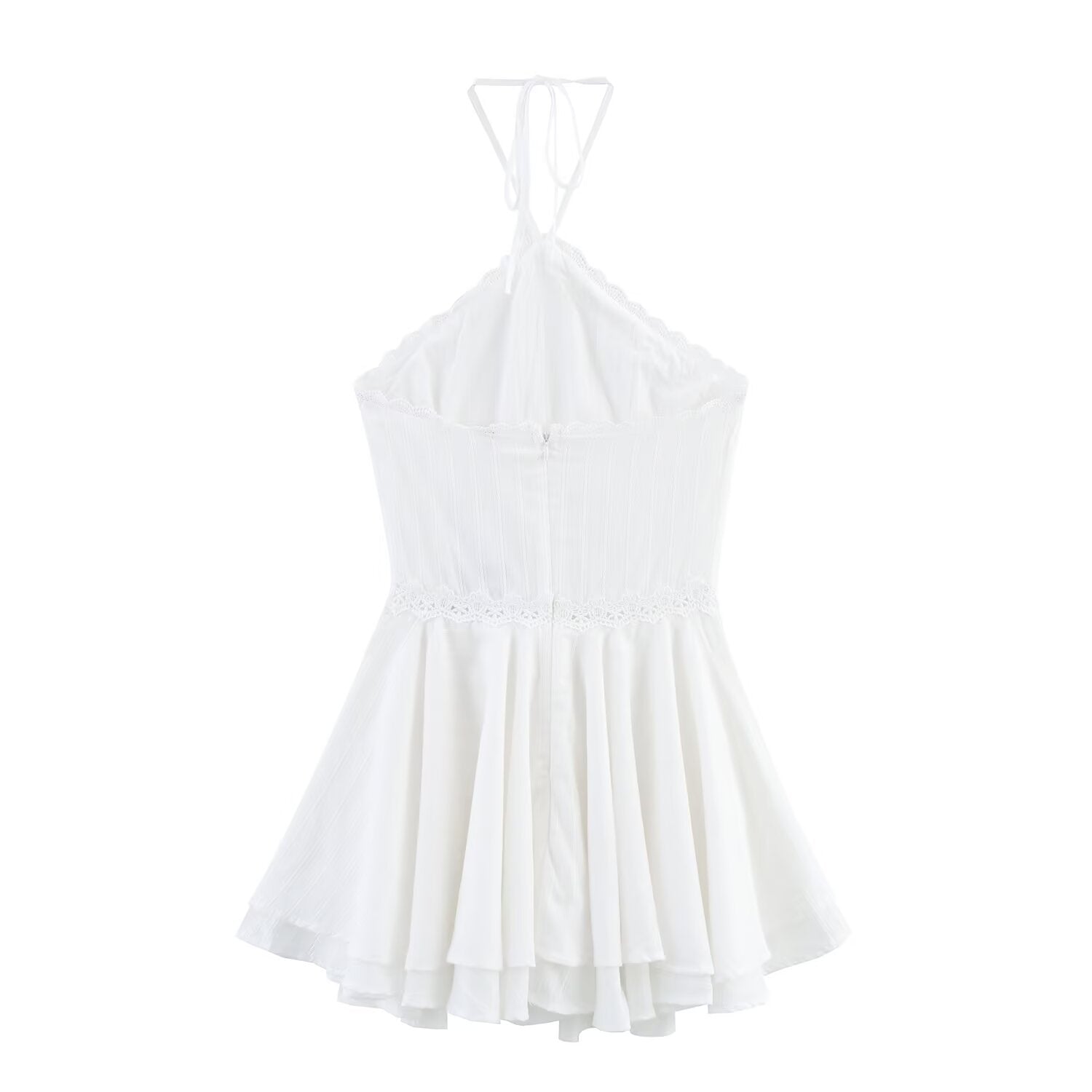 Summer Sexy Net Red Wind Hanging Collar Short Dress