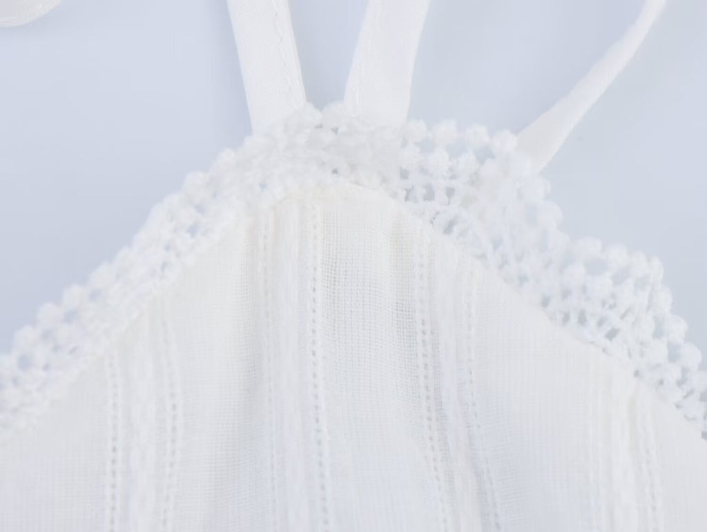 Summer Sexy Net Red Wind Hanging Collar Short Dress