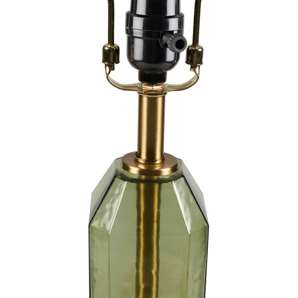 Faceted Green Glass Table Lamp Green See below