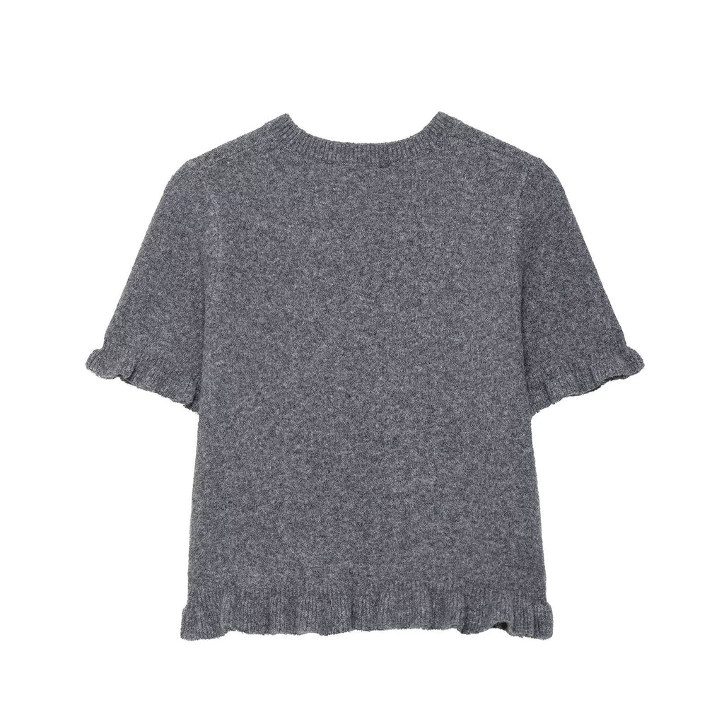 round Neck Solid Color Loose Pullover Niche Knitwear