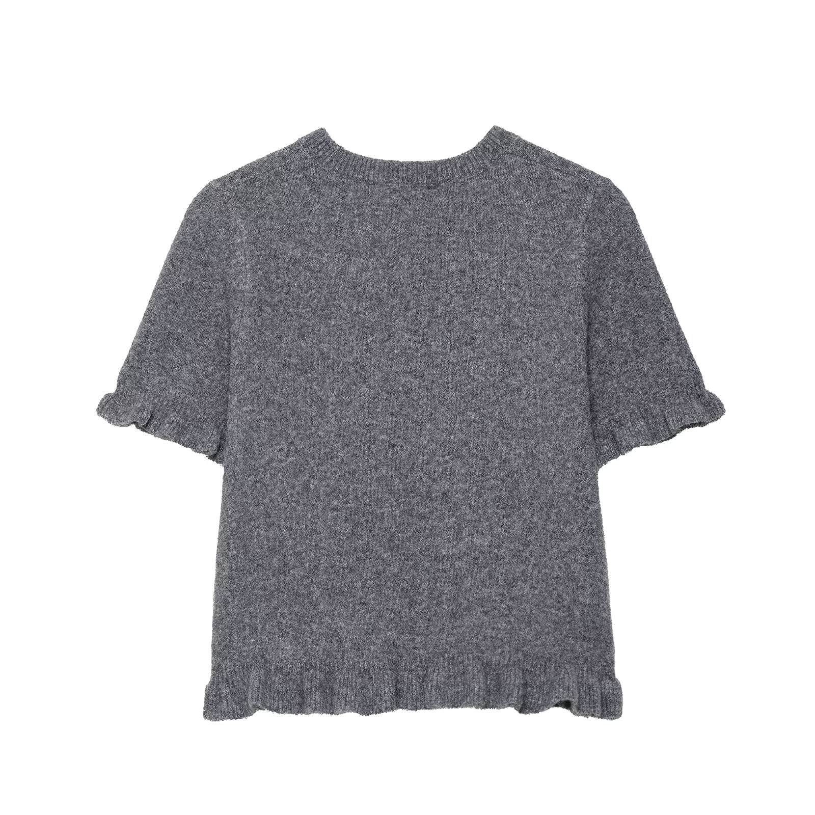 round Neck Solid Color Loose Pullover Niche Knitwear