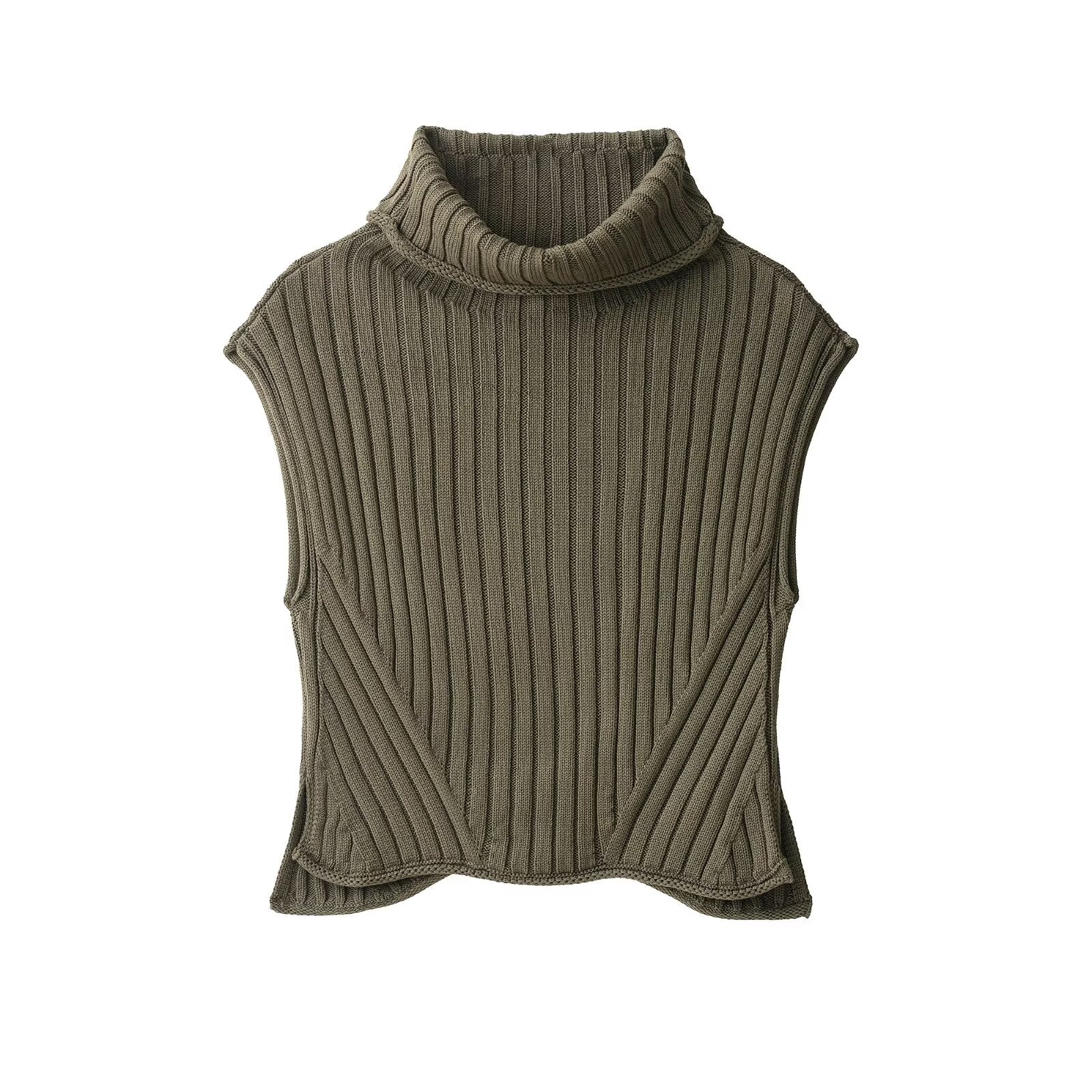 Women Clothing Turtleneck Knitting Vest