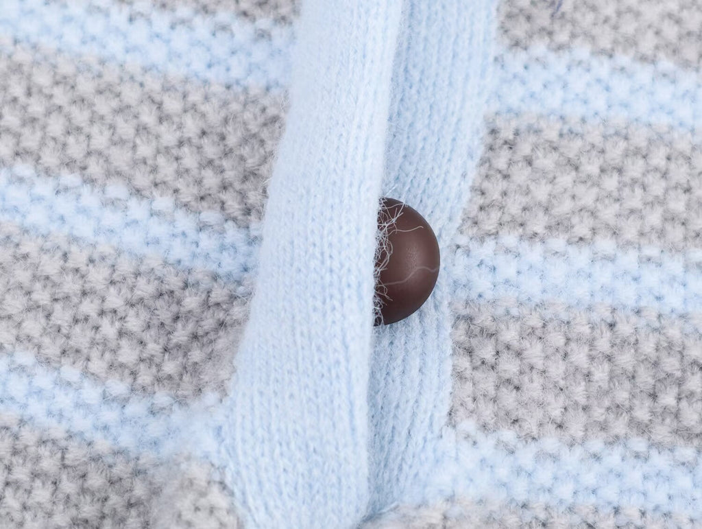 Women Clothing Fall Fresh Age Reducing Stripe Decoration Collared Short Vest