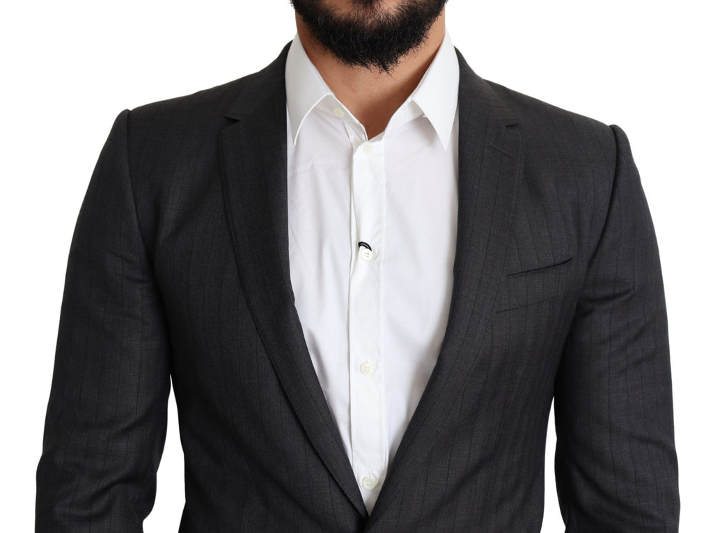 Dolce & Gabbana Black Wool Single Breasted Coat MARTINI Blazer