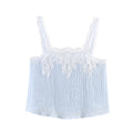 Women Clothing Western Lace Clothing Short Top Lace Midi Skirt Sets