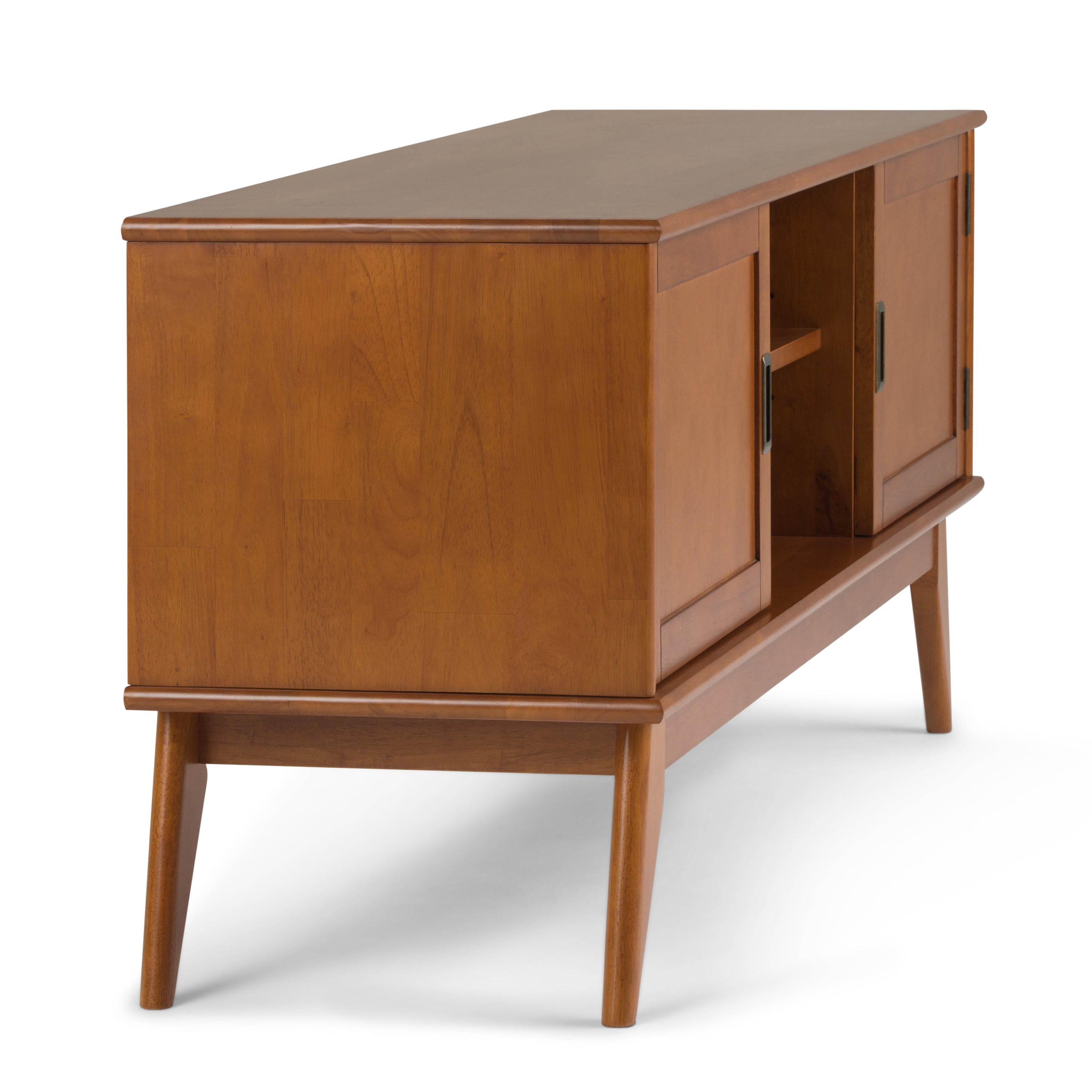 Draper - Mid Century Low TV Media Stand - Teak Brown