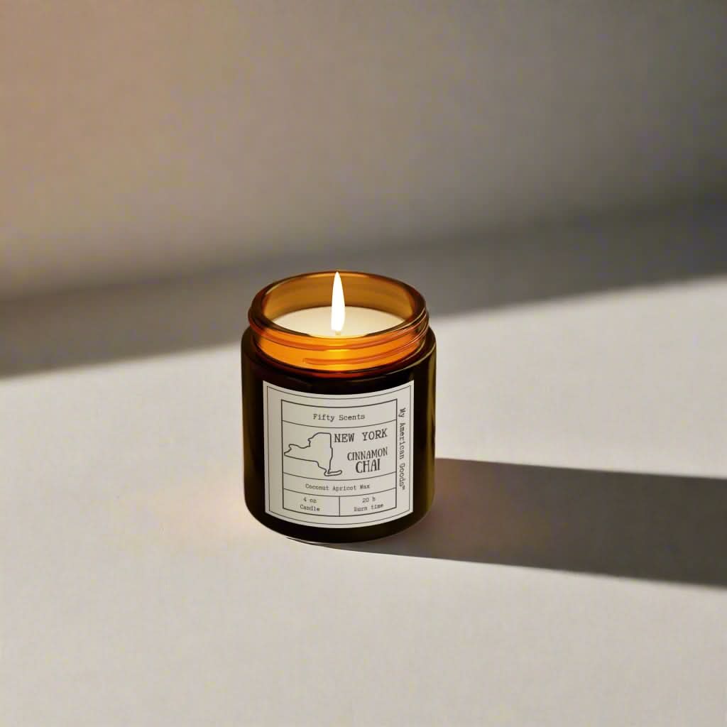 New York - Cinnamon Chai Scented Candle - Coconut Apricot Wax