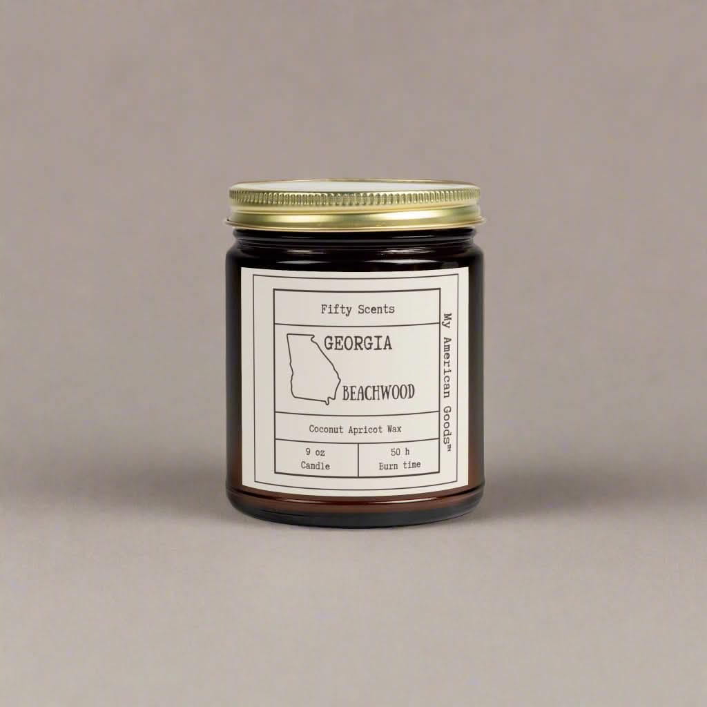 Georgia - Cozy Scented Candles - Coconut Apricot Wax - Beachwood Fragrance