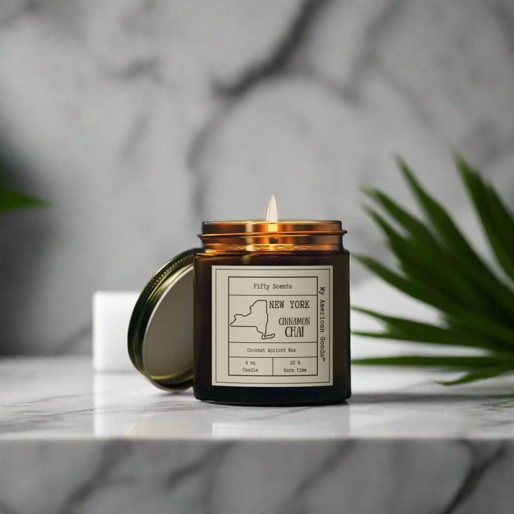 New York - Cinnamon Chai Scented Candle - Coconut Apricot Wax