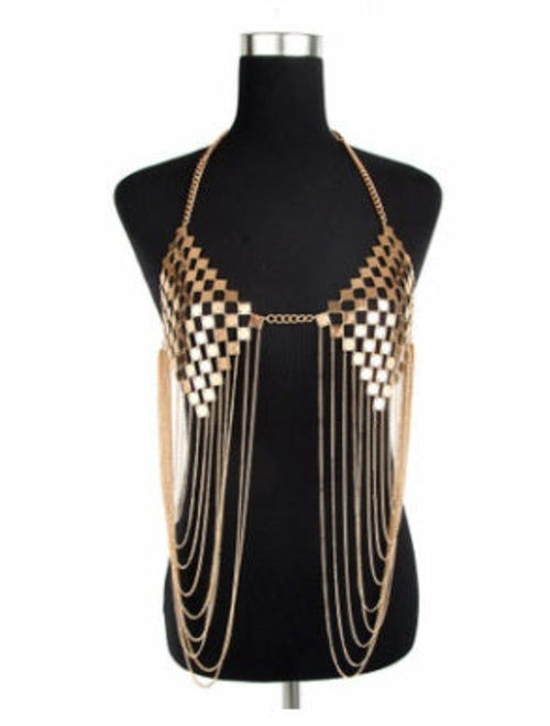 Hot Metal Bra Chain Tassel Body Chain