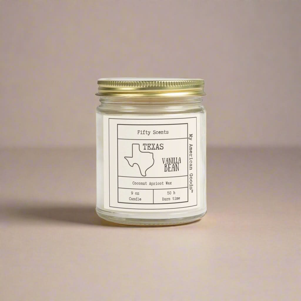 Texas - Vanilla Bean Scented Candle - Coconut Apricot Wax