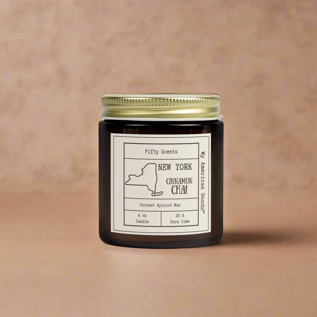New York - Cinnamon Chai Scented Candle - Coconut Apricot Wax