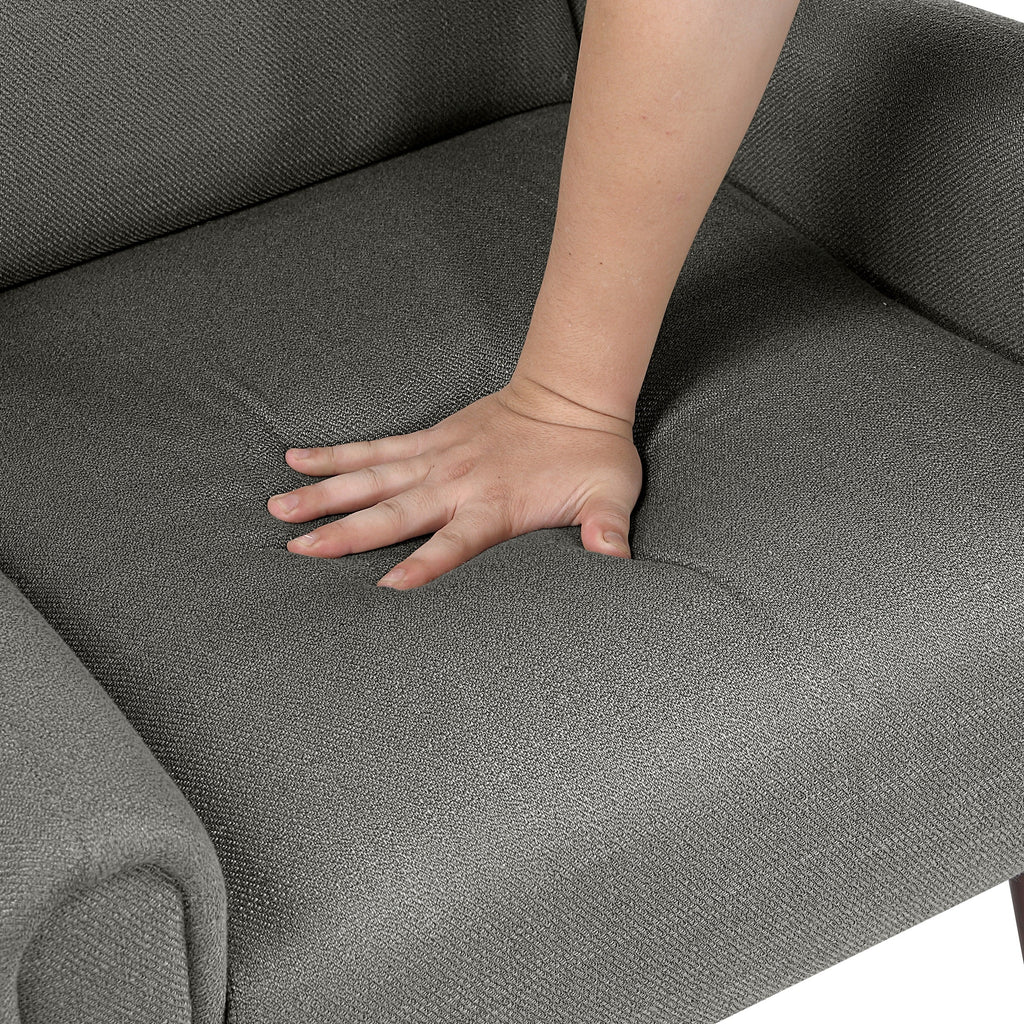 Modern Wingback Upholstered Dark Gray Accent Chair 1pc Solid Wood Sleek Design Luxury Furniture