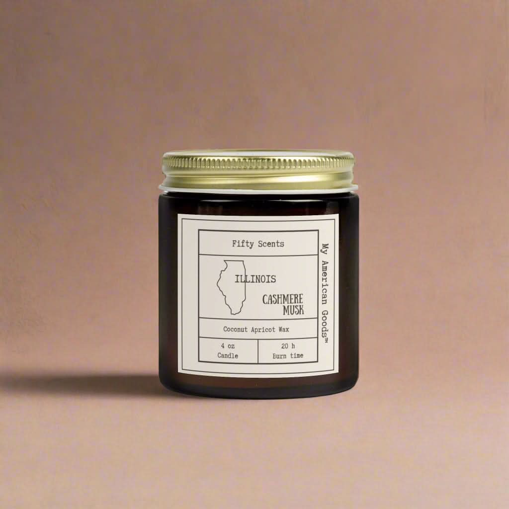 Illinois - Coconut Apricot Scented Candle | Cashmere Musk Aroma | Home Fragrance
