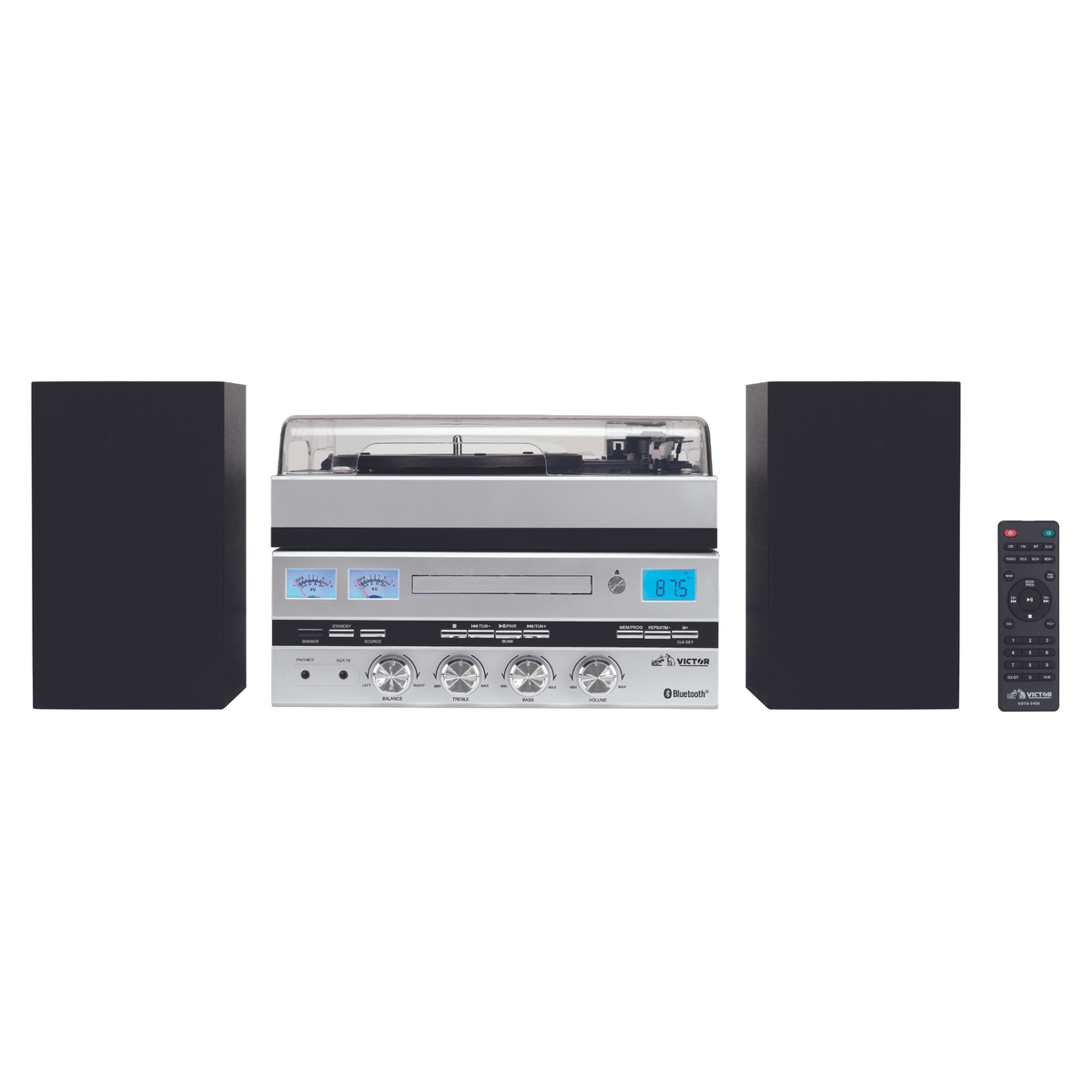 Victor Geneva 5-in-1 Desktop Music Center w Streaming Capabilities and FM Radio