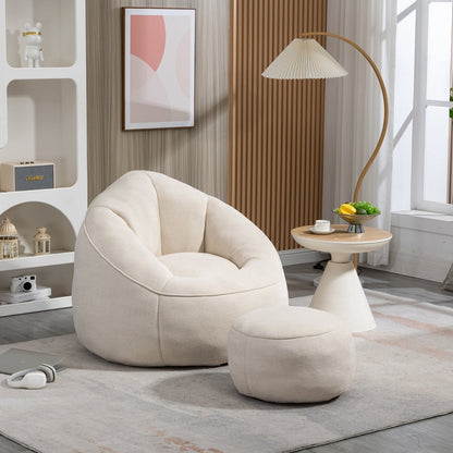 LuneluX_Home – CloudSoft Bean Bag Chair with Footrest