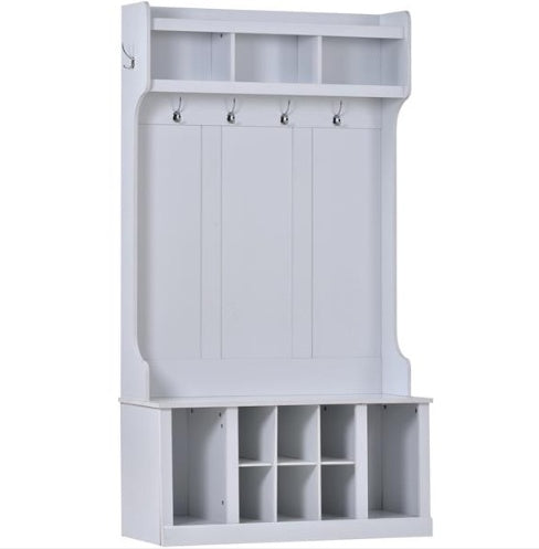 LuneluX_Home – Modern Farmhouse Hall Tree with Storage Bench & Hooks