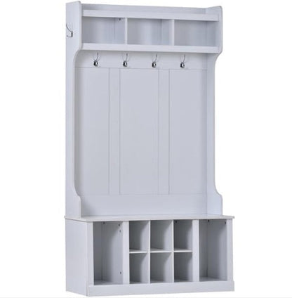 LuneluX_Home – Modern Farmhouse Hall Tree with Storage Bench & Hooks