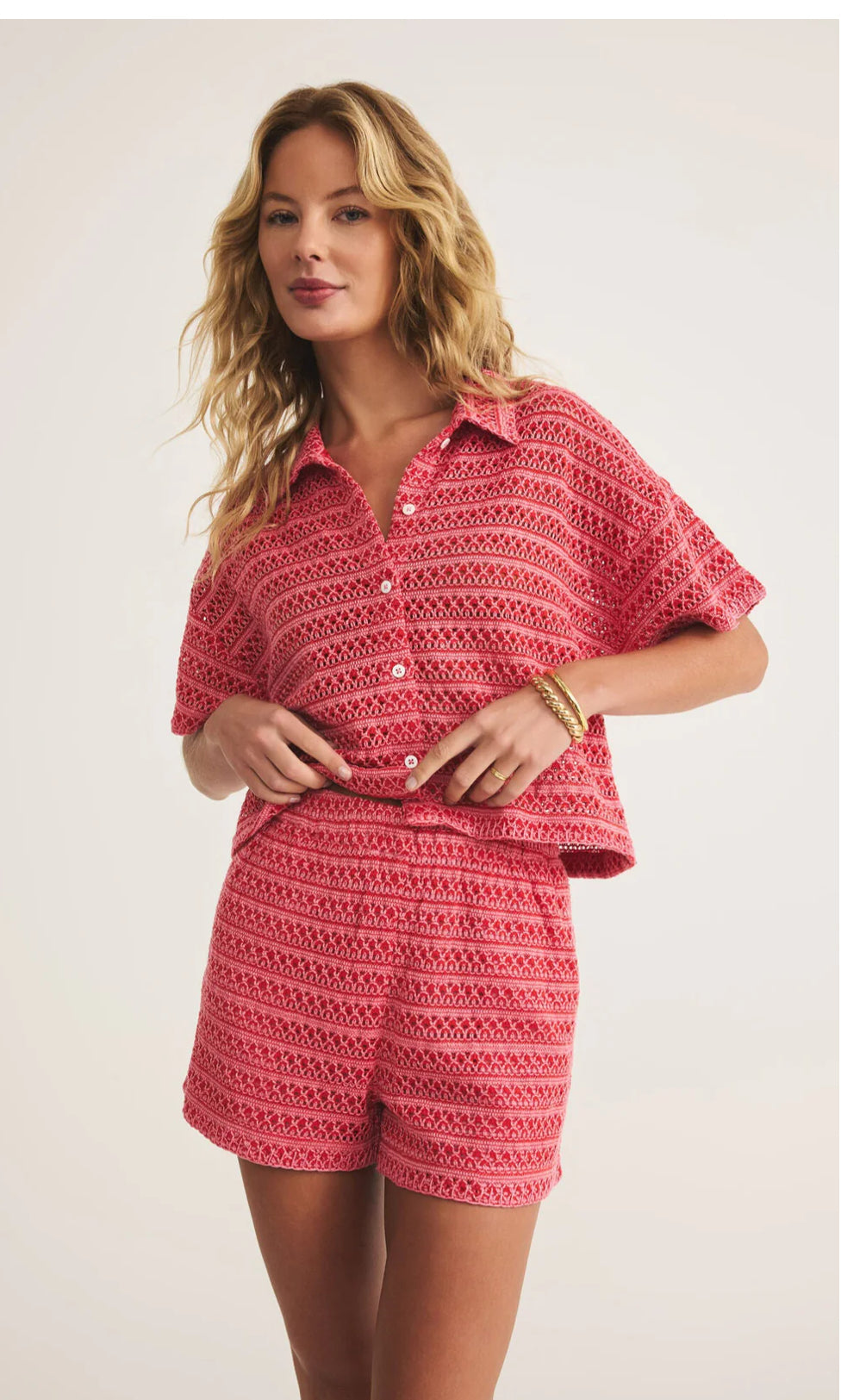 Z Supply - Monaco Red Hot Short and Button Down Set
