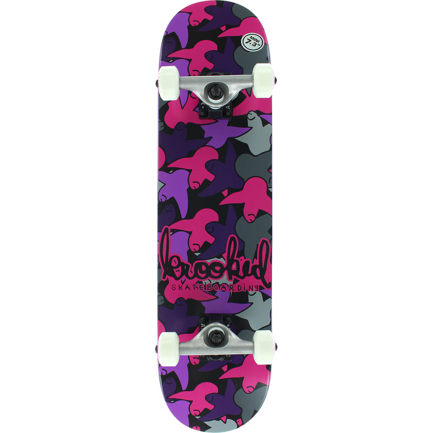 Krooked Complete Skateboard Bird Camo Mini 7.38" - Pink