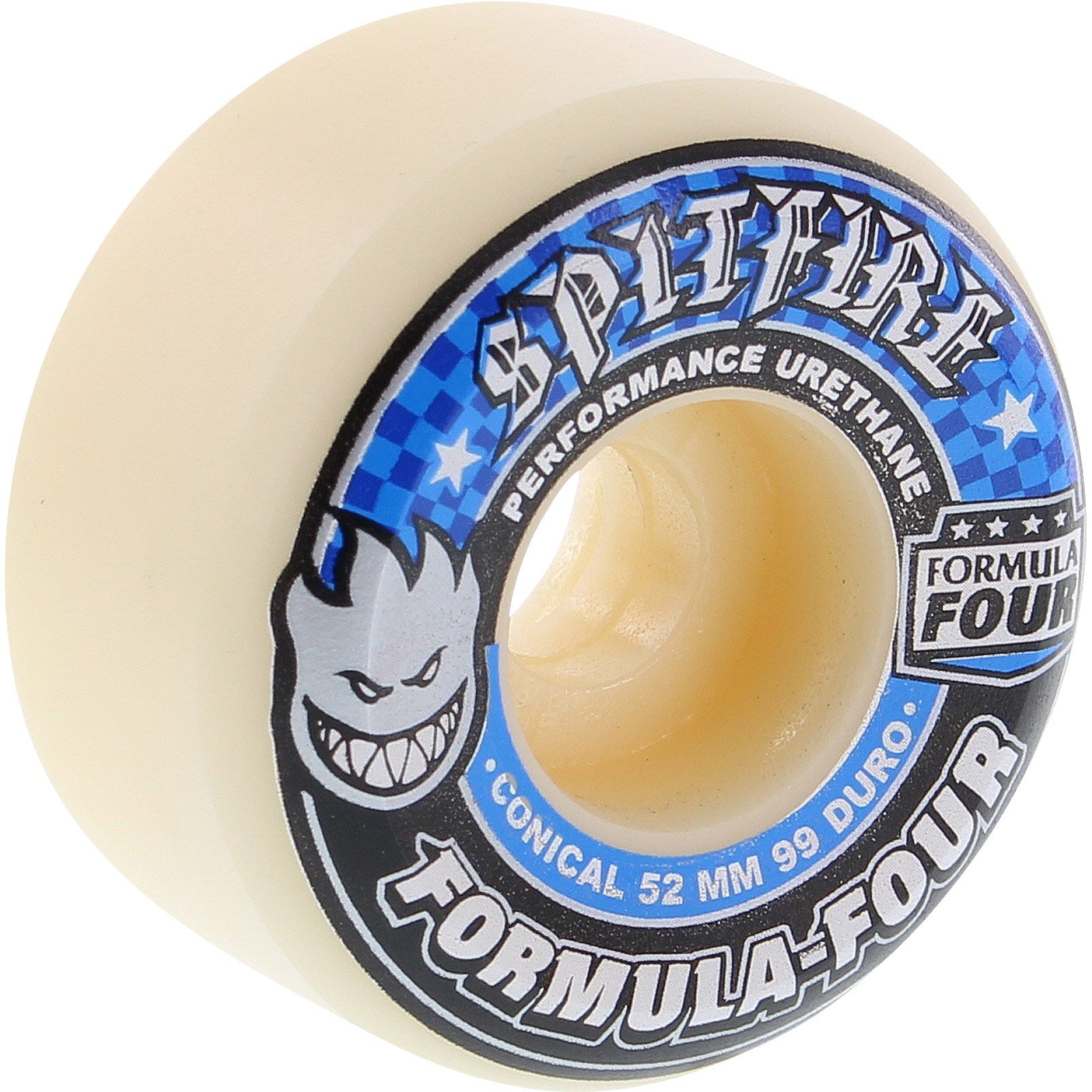 Spitfire Wheels F4 Conical Full 52mm 99a - White/Blue (Set of 4)