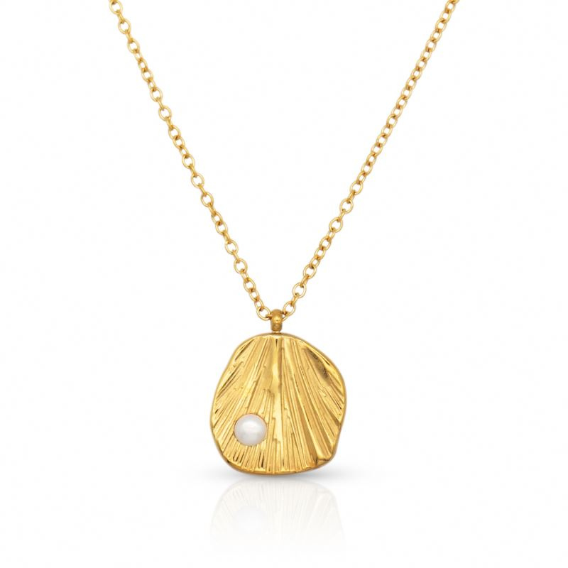 Freshwater Pearl Pendant Necklace, 18k Gold Plated, 55cm