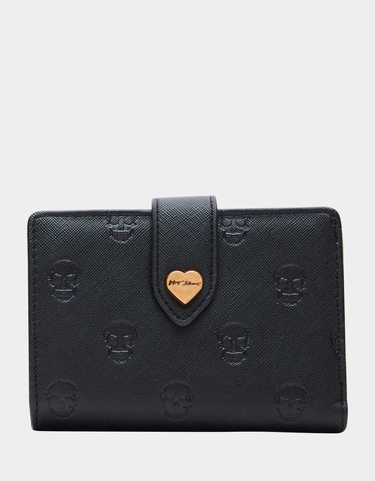 Betsey Johnson Skullicious Bifold Wallet Black