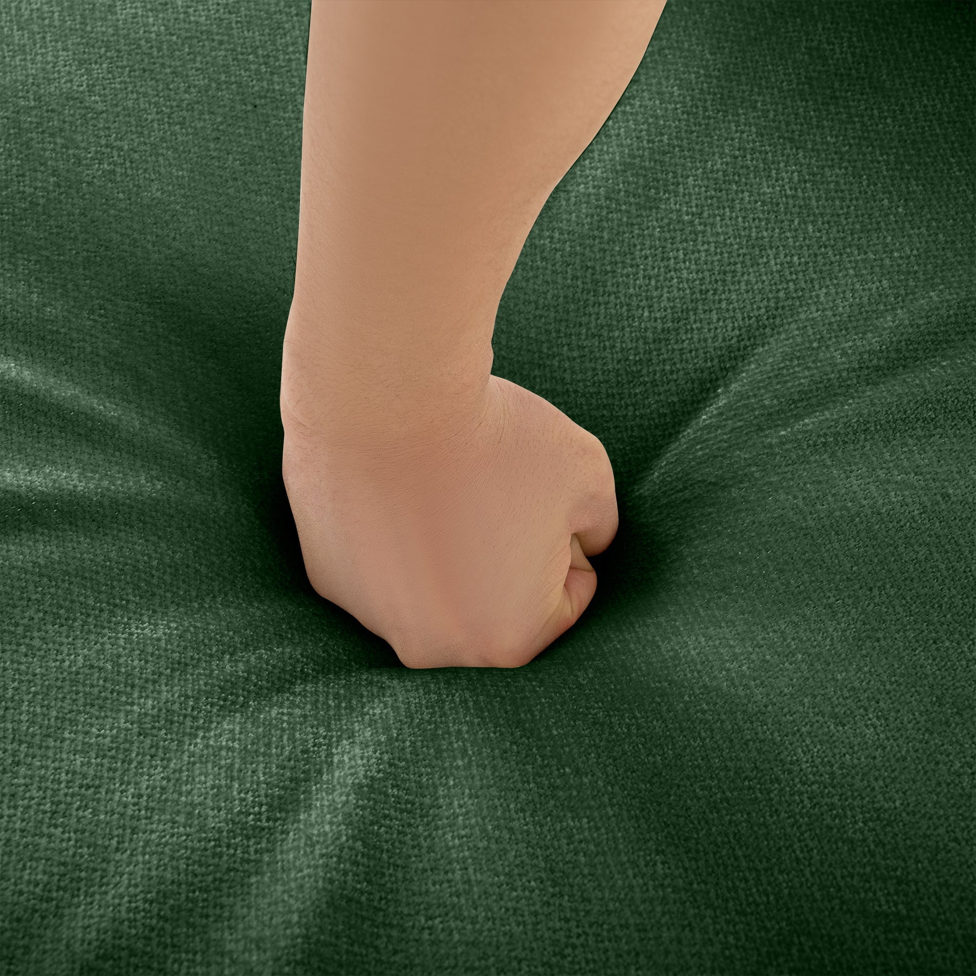 Elegant Green Chenille  Sofa with Storage Seat and Ottoman, U-Shaped 3-Seater Cylindrical Backrest and Armrests, Contemporary 3-Seater Fabric Couch with Hidden Storage Compartment