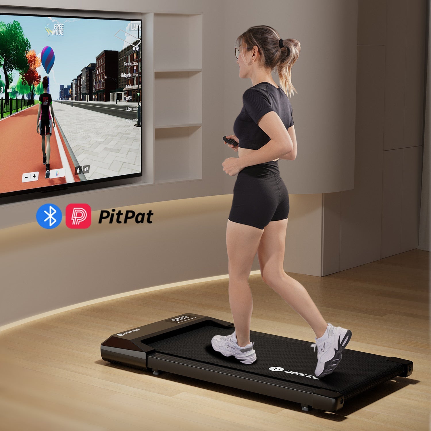 DeerRun Q1 Urban Mini Under-Desk Treadmill with Remote Control