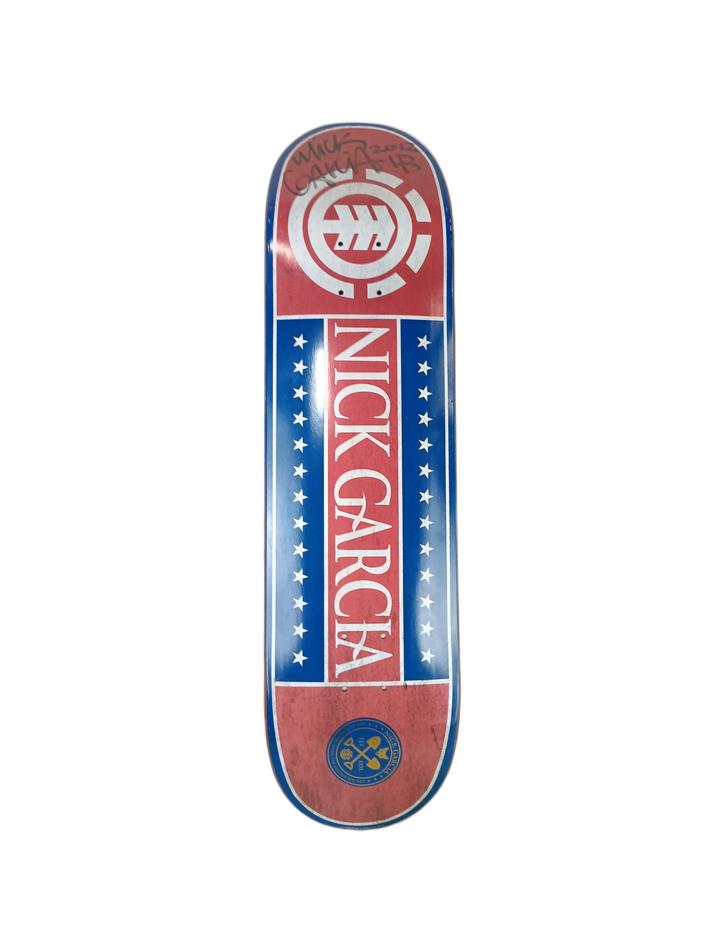 Element Nick Garcia Autographed Basic Red/Blue Size 8.25" Vintage NOS Deck 2012