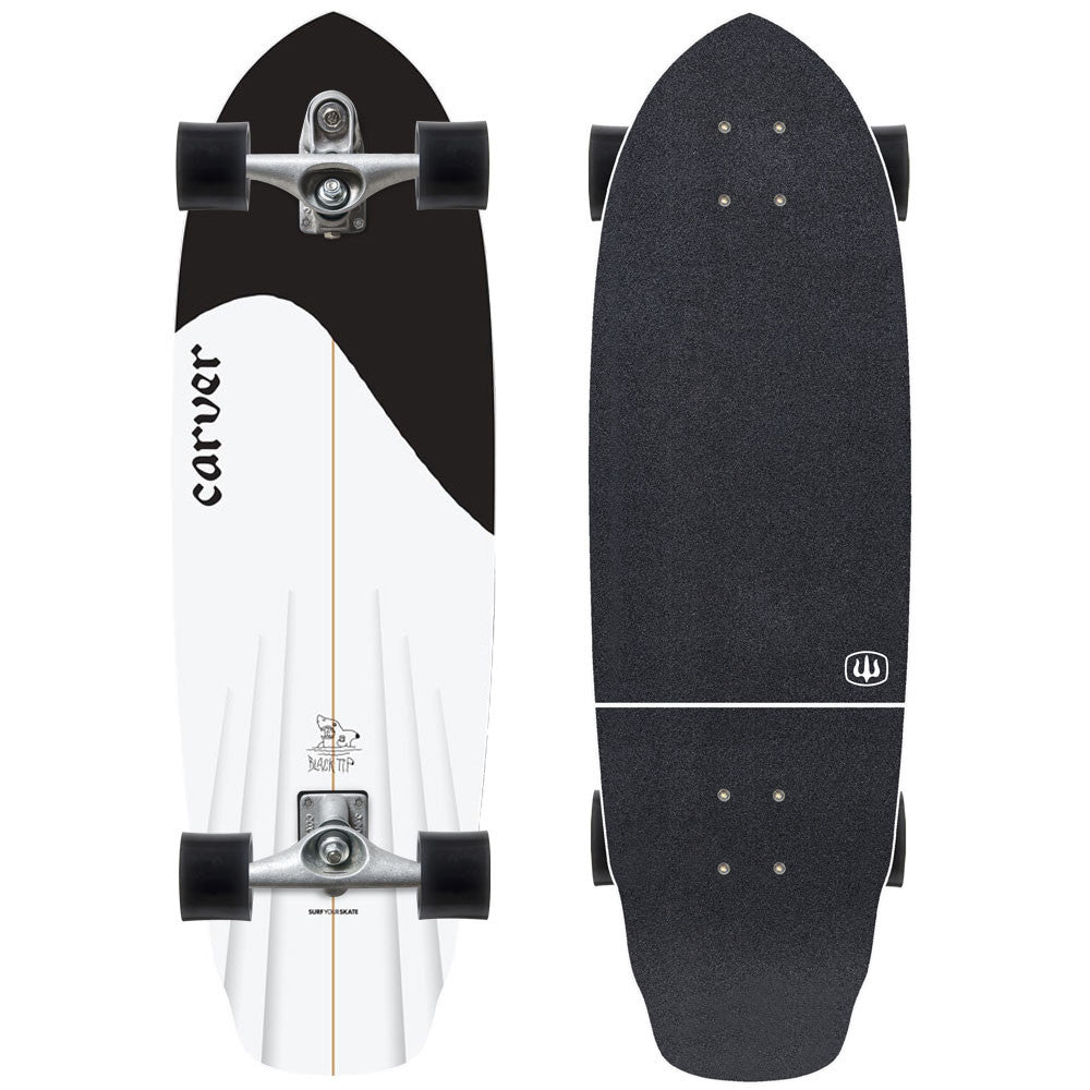 Carver Black Tip Surfskate Complete C7 Raw (V4) - 32.5″
