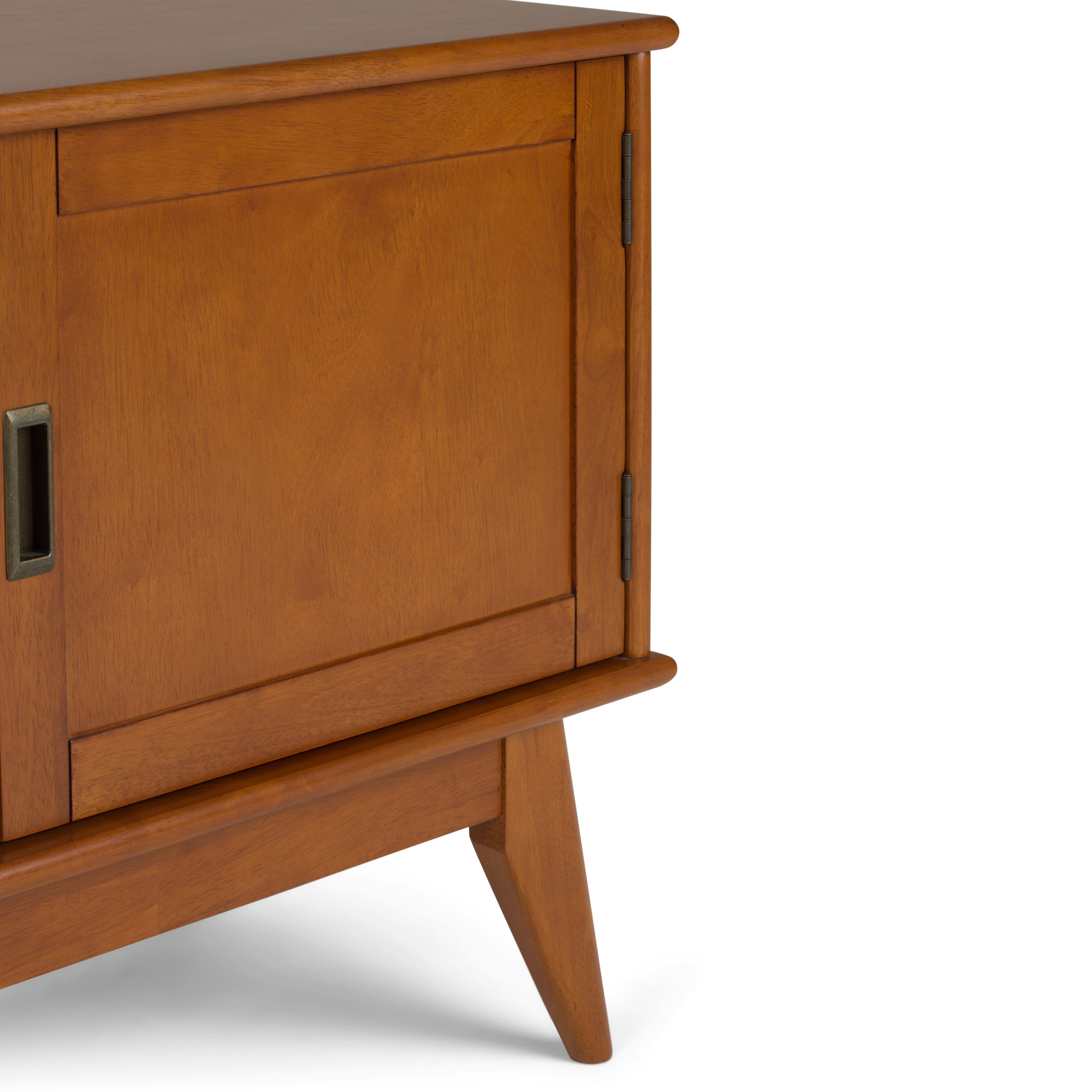 Draper - Mid Century Low TV Media Stand - Teak Brown