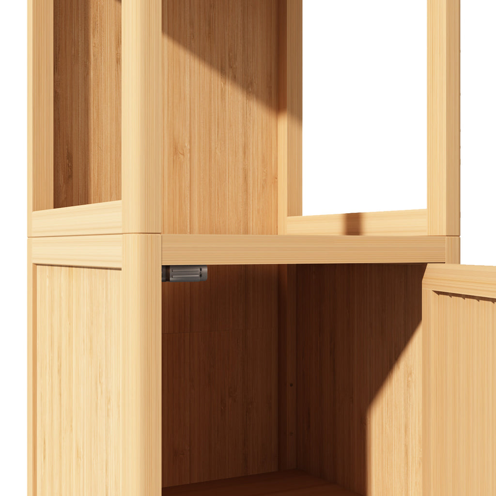 Large capacity multifunctional bamboo storage cabinet furniture for bathroom and living room
