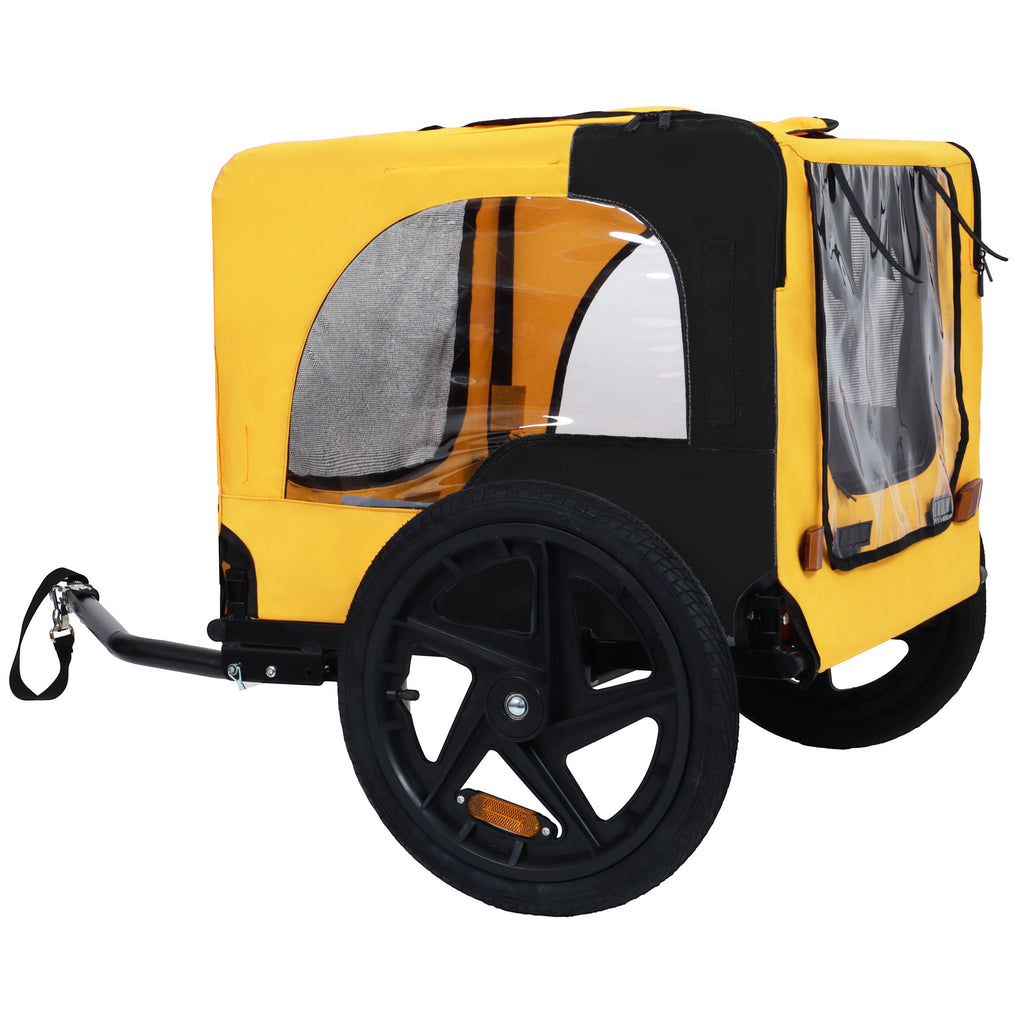 Pet Bike Trailer Dog Cart for Bicycle, Suitable for Small and Medium Pets, Easy Folding Cart Frame, Quick Release Wheel, Non-Slip Floor, Internal Leash