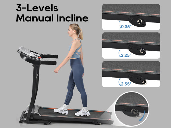 Treadmills for Home, Folding Treadmill with Incline and Heart Rate Sensor, 2.5HP Quiet Brushless with USB Charge Station, Small Space Portable Running Walking Machine, 300lbs Weight Capacity