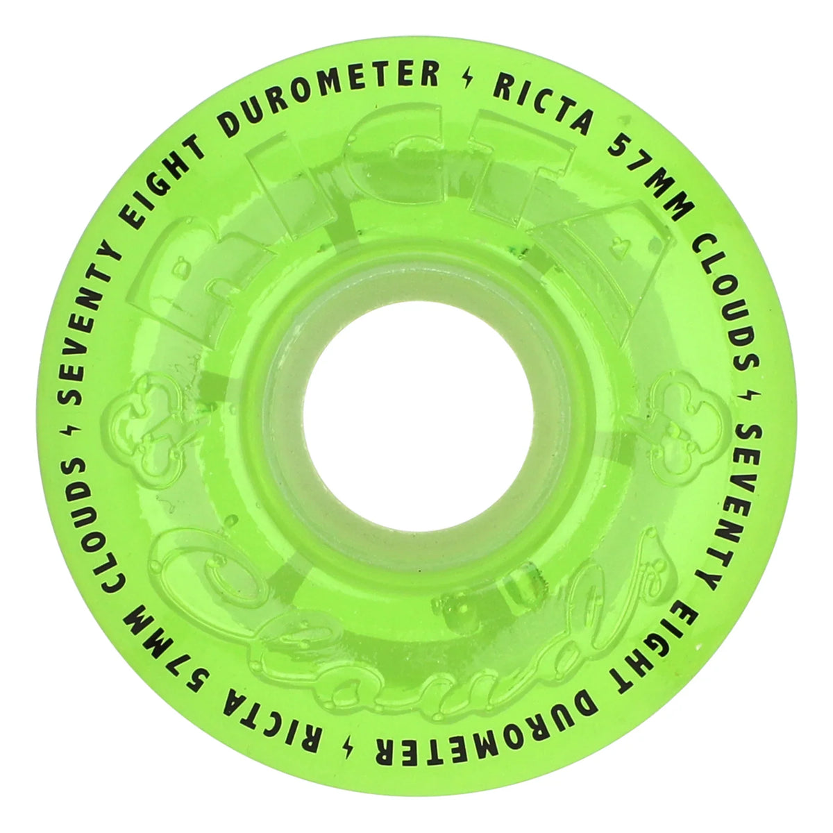 Ricta Clouds Wheels 57mm 78a - Transparent Green Glow In The Dark (Set)