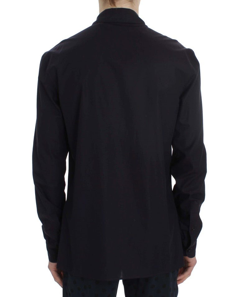 Dolce & Gabbana Purple Striped Cotton Pajama Lounge Shirt