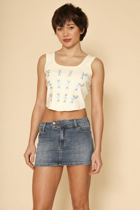 Floral corset tank top