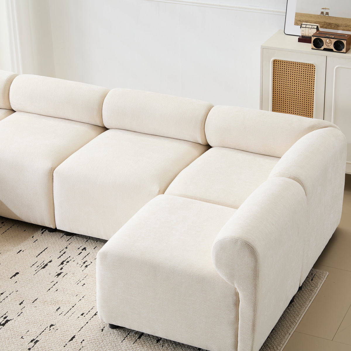 Evelyn 114 in.6-Piece U Shaped Modular Free Combination Sectional Sofa Couch for Living Rooms
