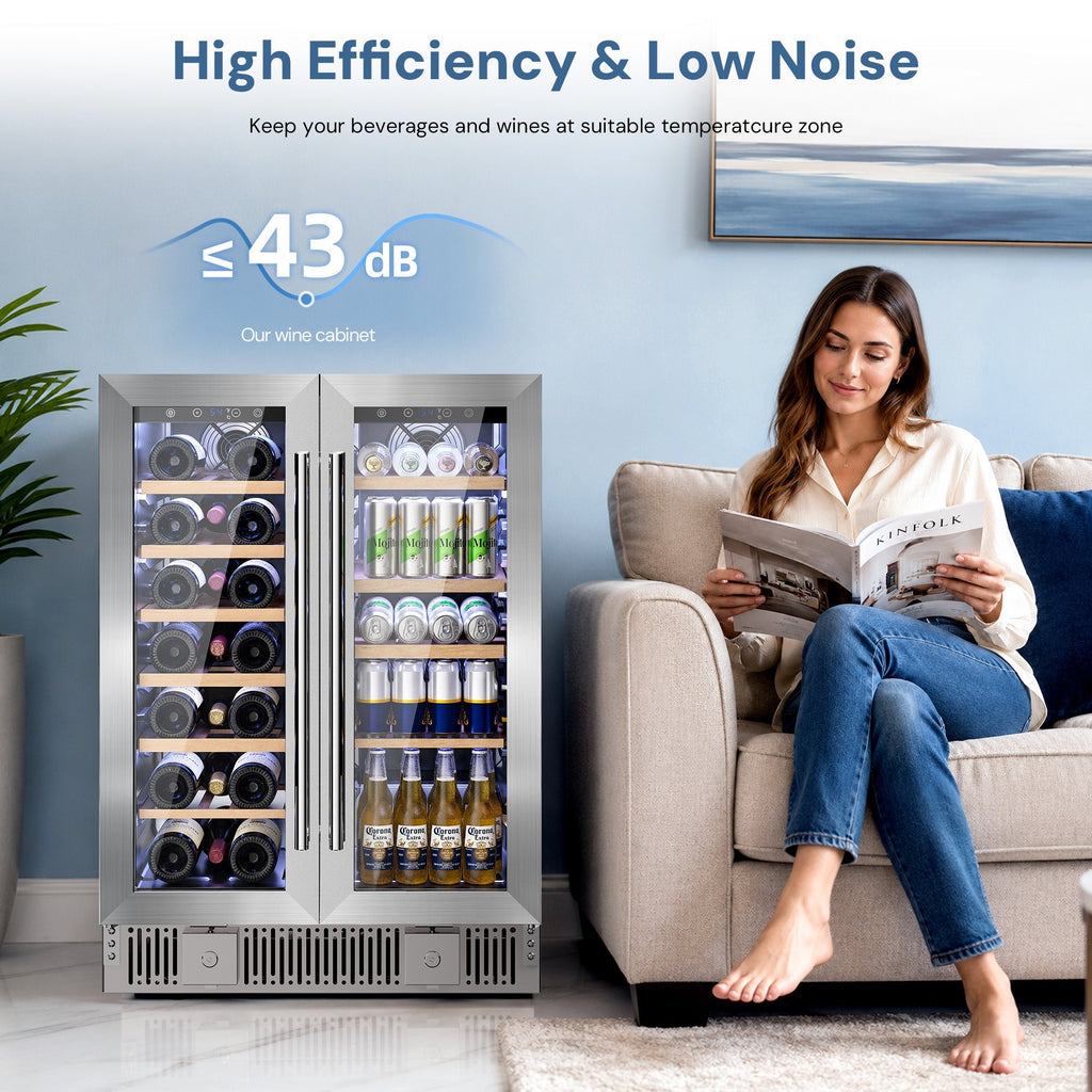24 Inch Dual Zone Wine Fridges Cooler Beverage Refrigerator 58125RWC0