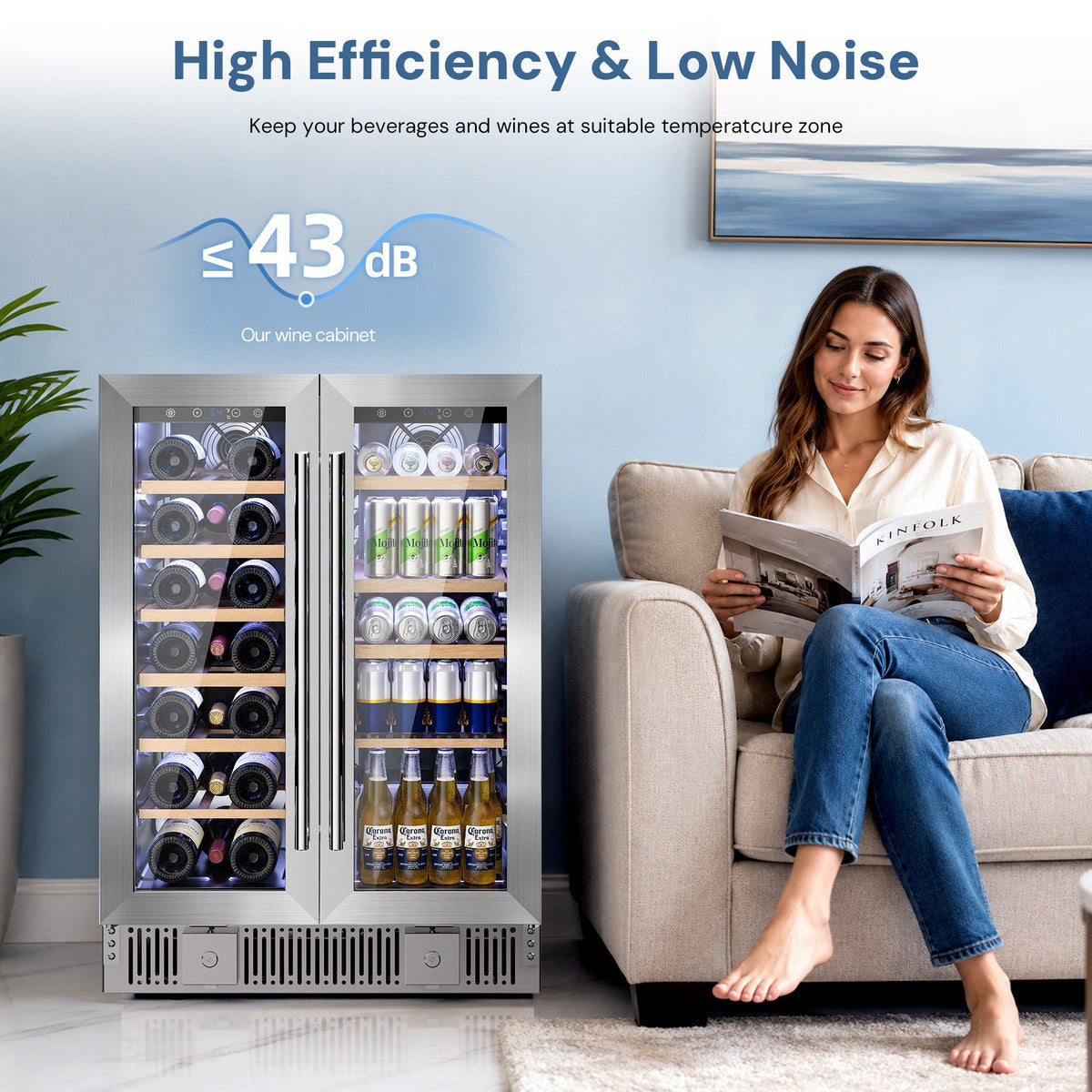 24 Inch Dual Zone Wine Fridges Cooler Beverage Refrigerator 58125RWC0