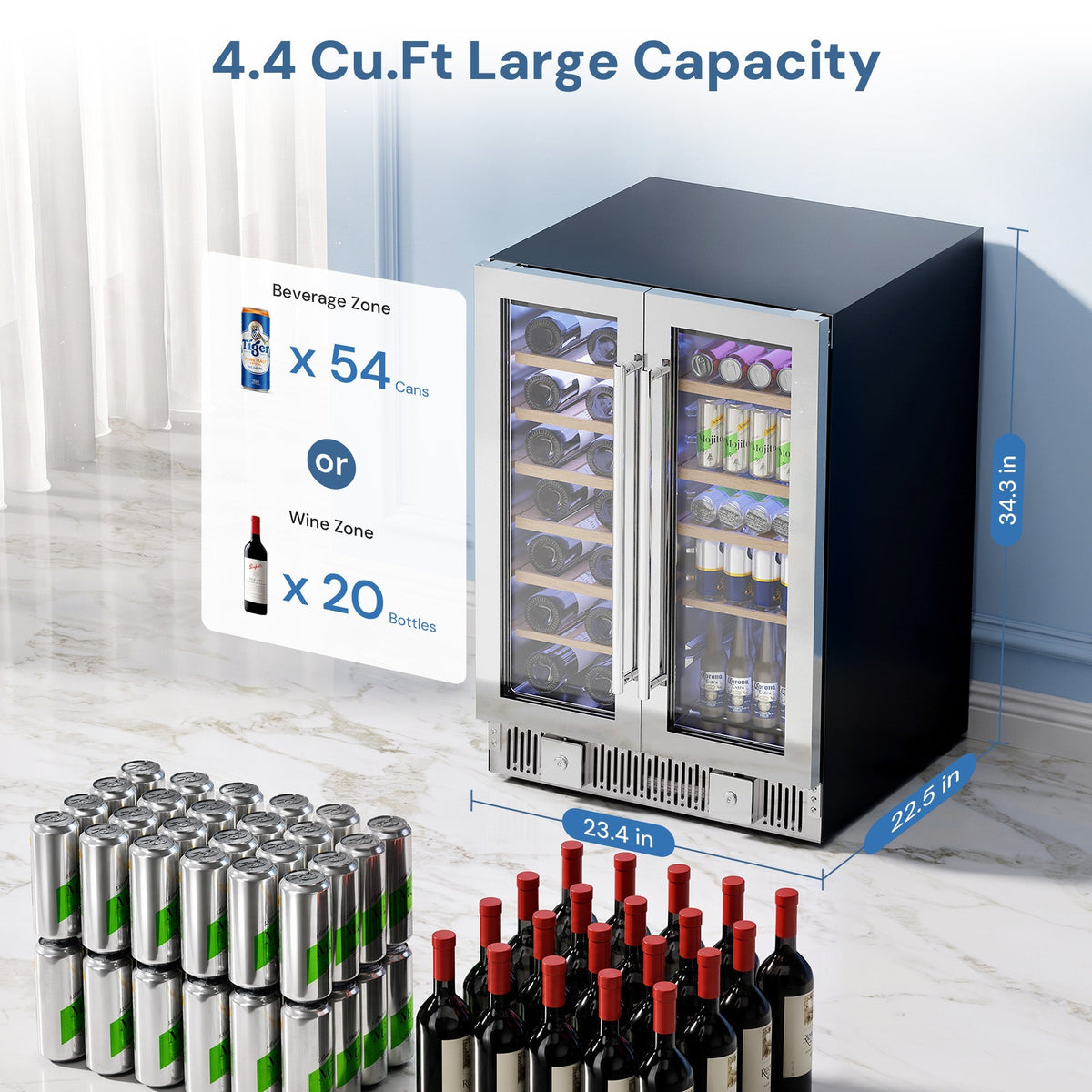 24 Inch Dual Zone Wine Fridges Cooler Beverage Refrigerator 58125RWC0