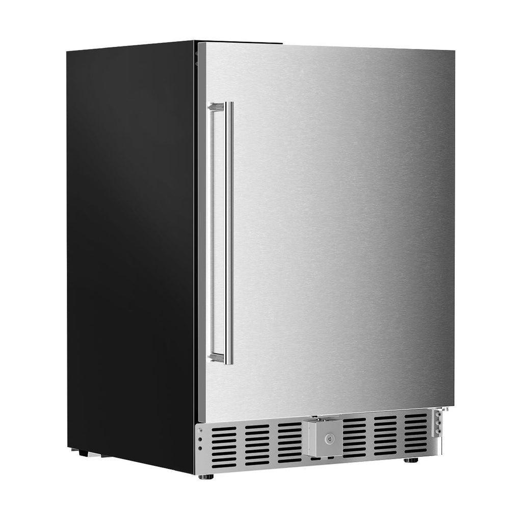 Kismile 24 Inch Built-In Double Drawer Refrigerator, 5.0 Cu.Ft Under Counter Beverage Fridge for Wine & Beer, Stainless Steel