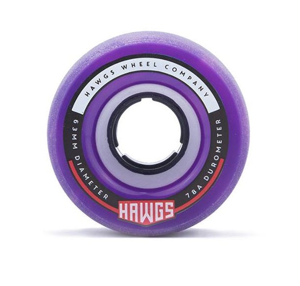 Hawgs Fatty Wheels 63mm 78a - Pink/Purple Swirl (Set of 4)