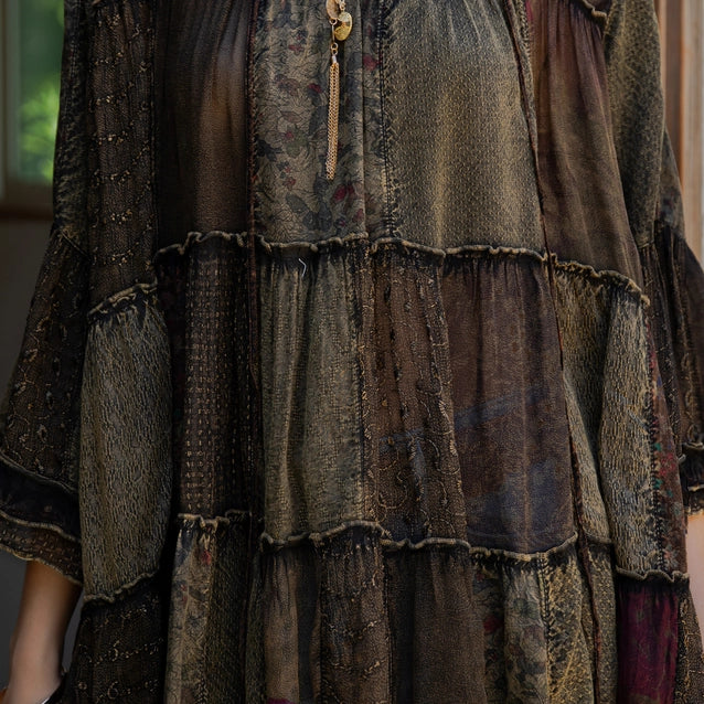 Young Threads Chic Overdyed Band Collar Jhabla Top