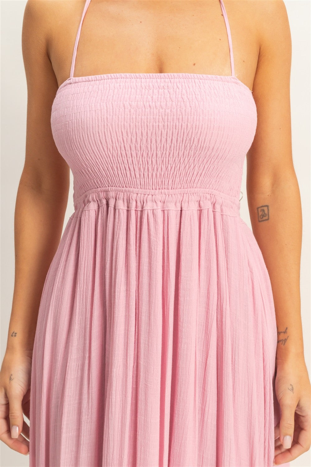 HYFVE Smocked Halter Maxi Dress
