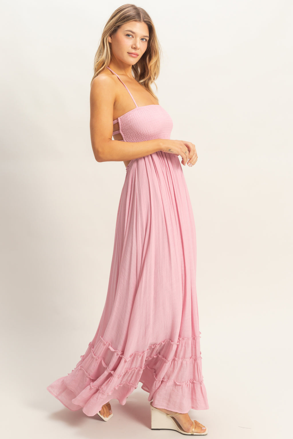 HYFVE Smocked Halter Maxi Dress