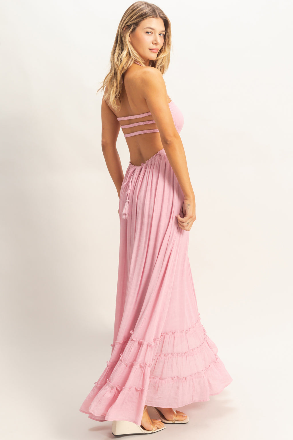 HYFVE Smocked Halter Maxi Dress