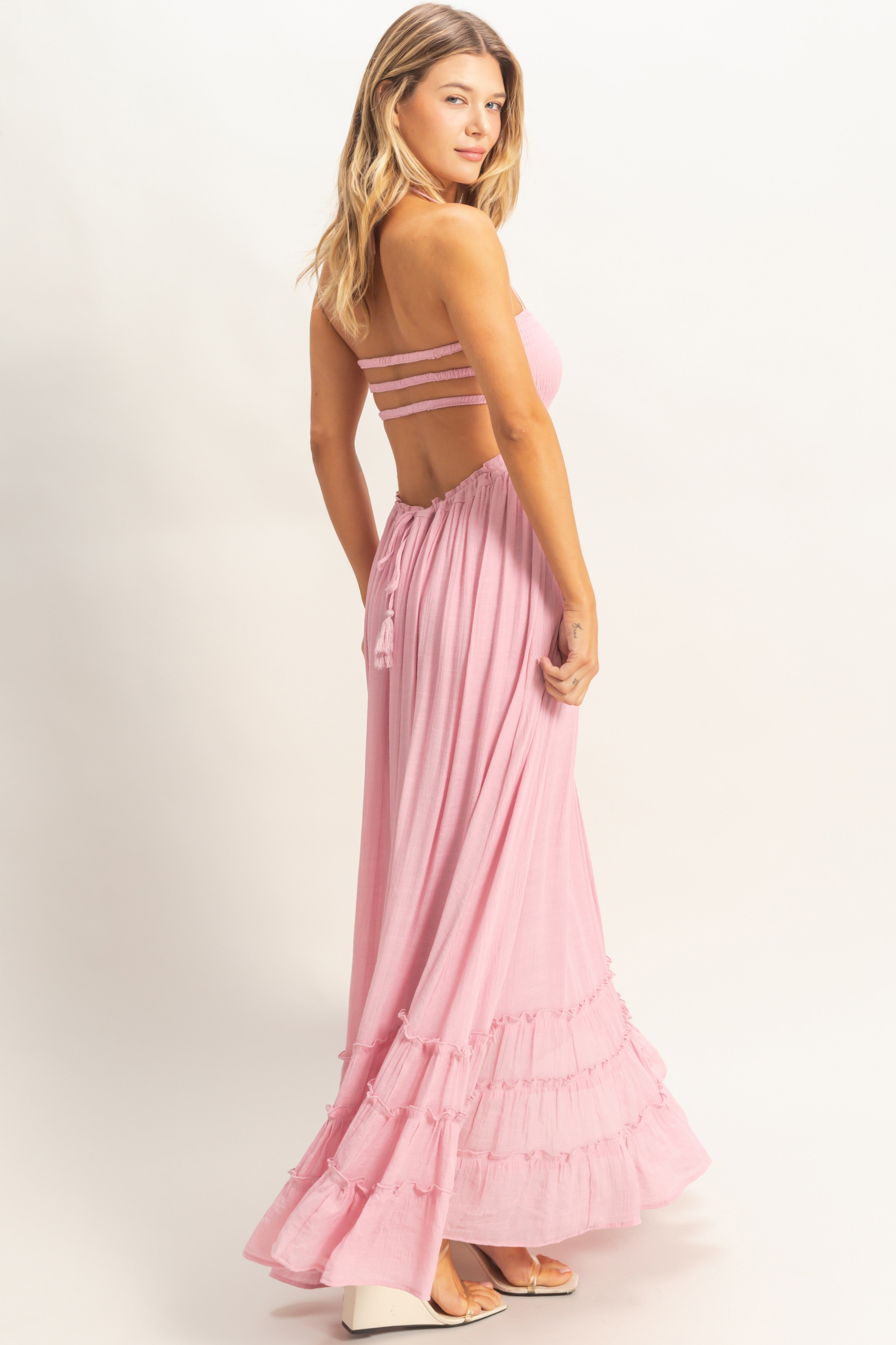HYFVE Smocked Halter Maxi Dress