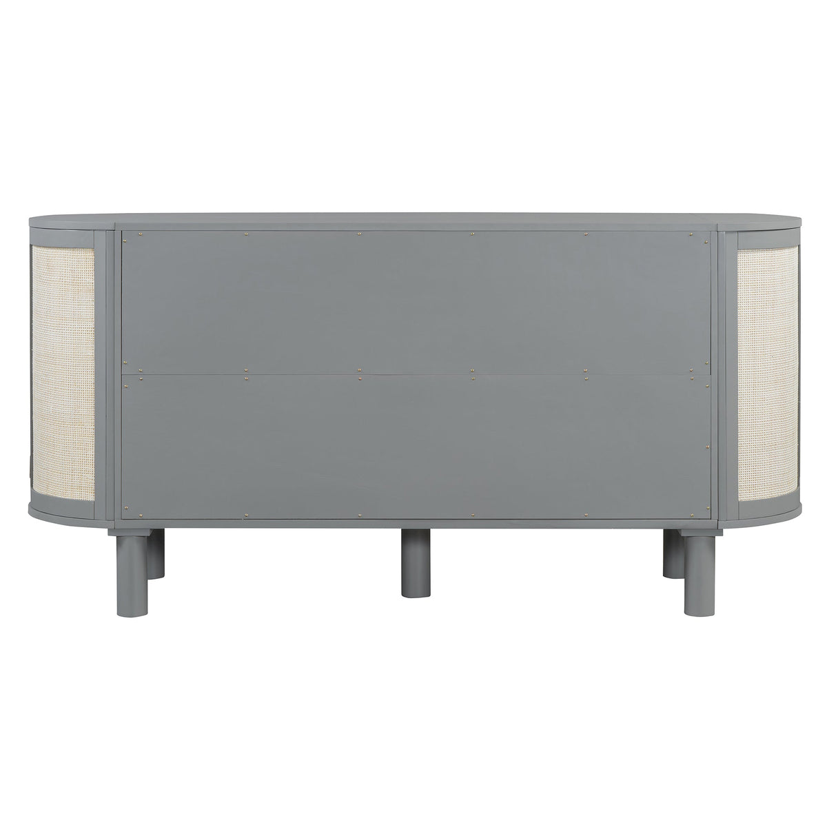 Queen Murphy Bed with Hidden Storage & Modern Woven Design,Gray